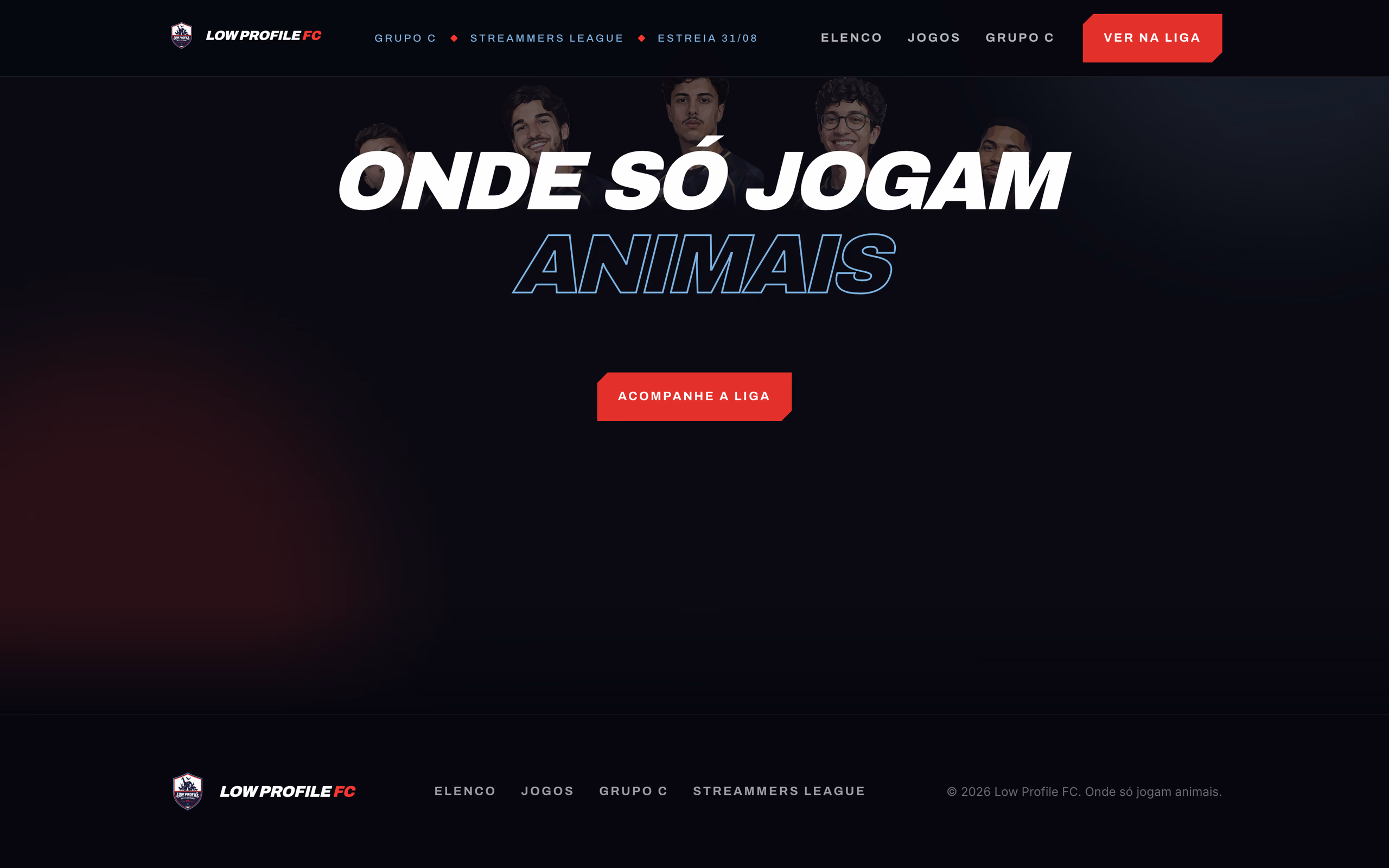 Final de rolagem se resolvendo no slogan, acima do rodapé