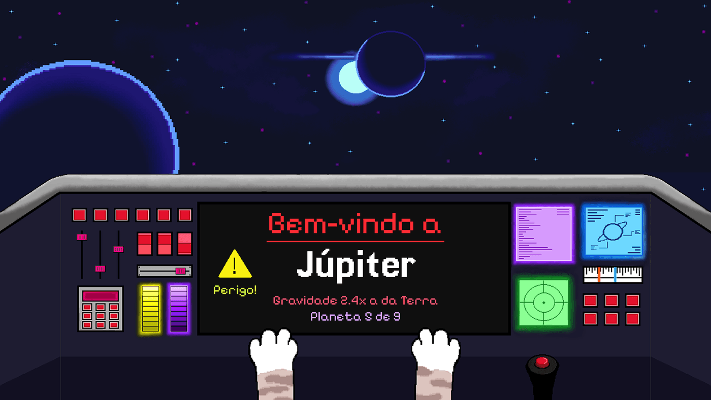Tela de transição para o planeta Júpiter