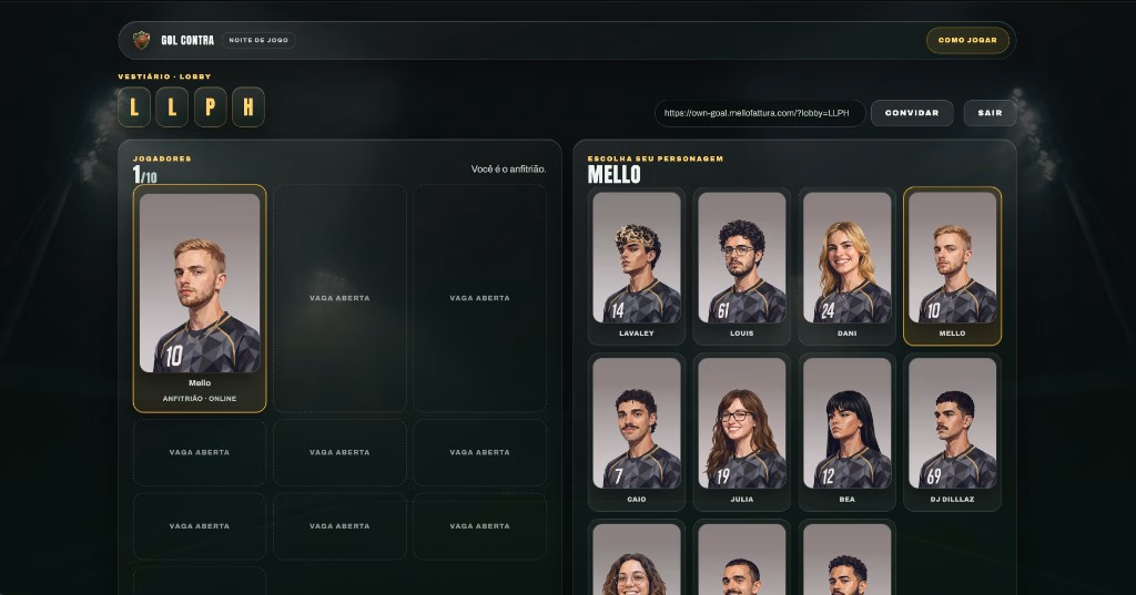 Vestiário com seleção de personagem