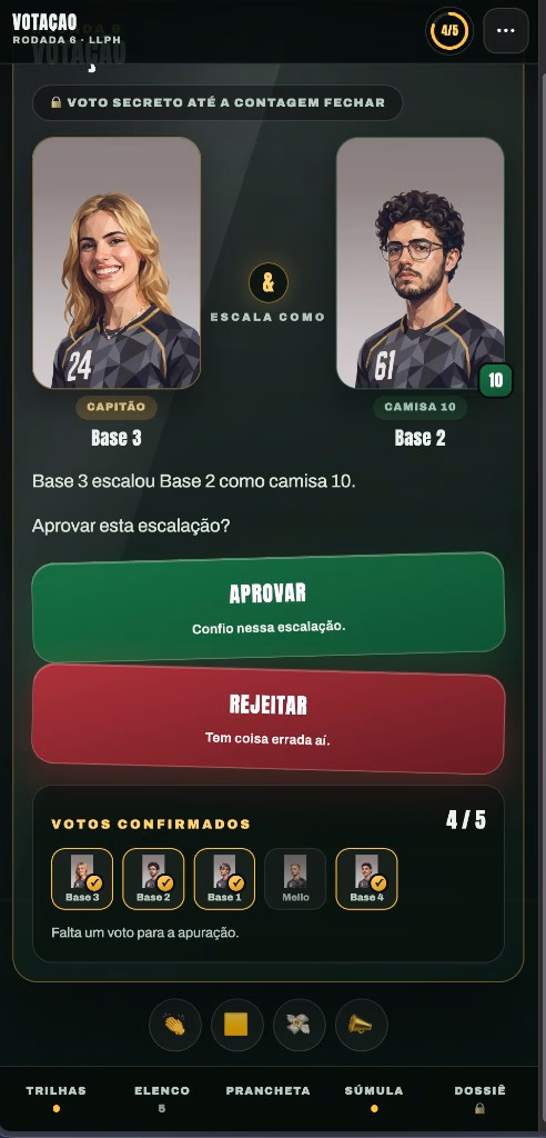 Tela de votação no mobile