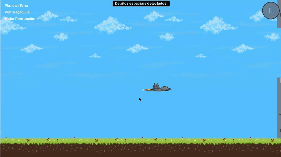 Demo animada de gameplay do VioletNova: Cadete Violet e NOVA-22 pelas fases do sistema solar